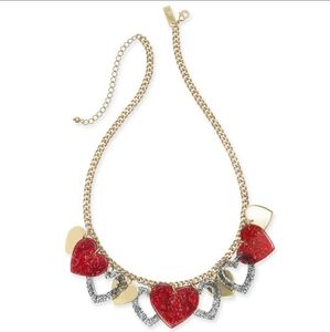 INC International Concepts Gold-Tone Resin Heart Dangle Statement Neckla…